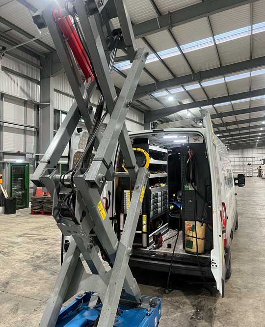 Van carrying out LOLERinspections